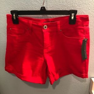 Red Denim Shorts